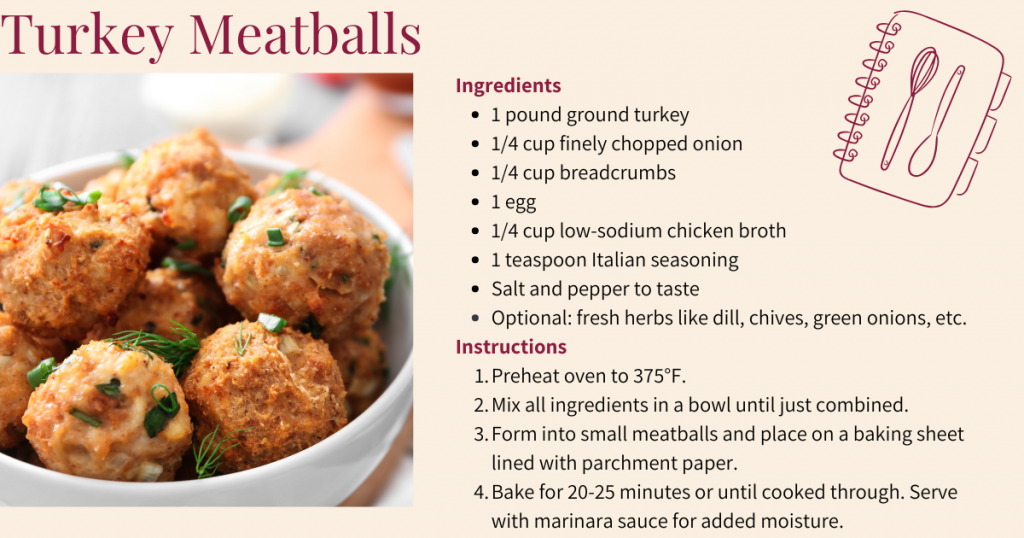 turkey meatballs for food tolerance after bariatric surgery